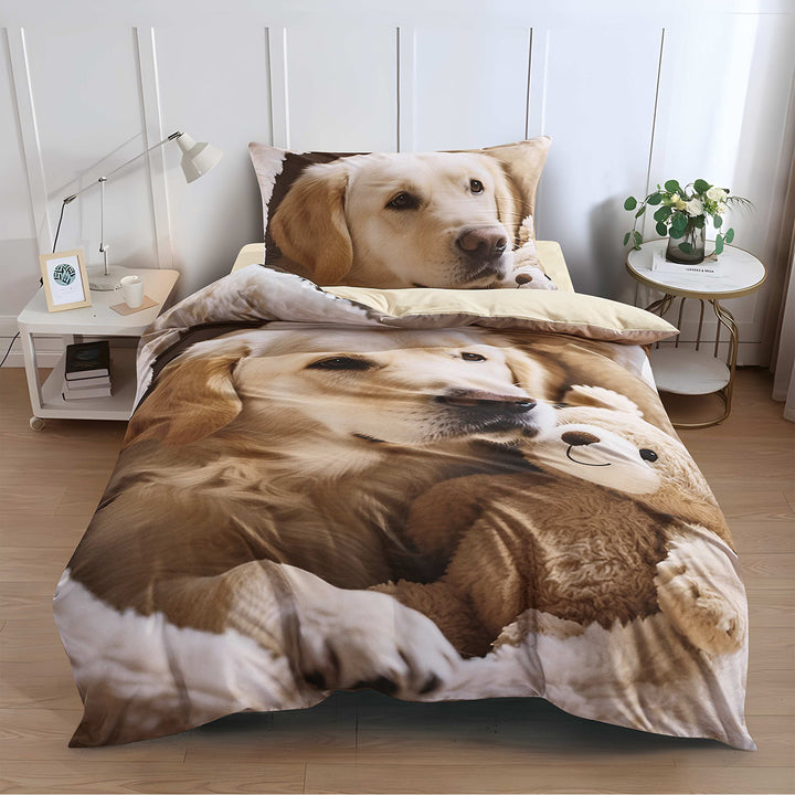 2pcs Cute Animal Print Dogs Comforter Set, Soft and Comfortable Suitable for Home and Room Decoration, Suitable for All Seasons (1 Quilt+1 Pillow Cases Without Core)