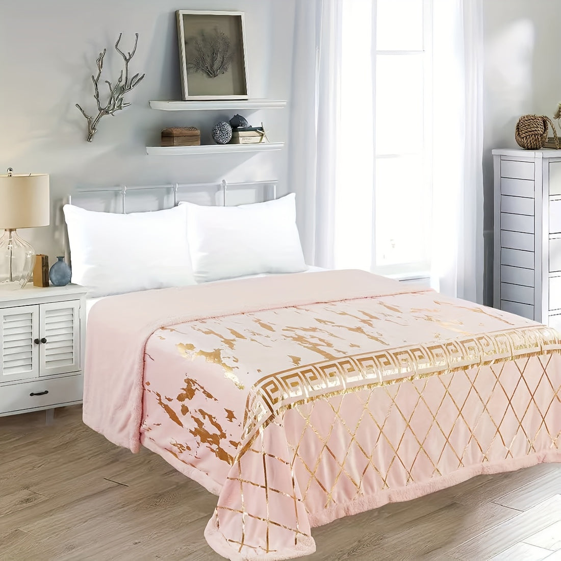 Coperta in Tessuto Sherpa - Realizzata in caldo tessuto dorato