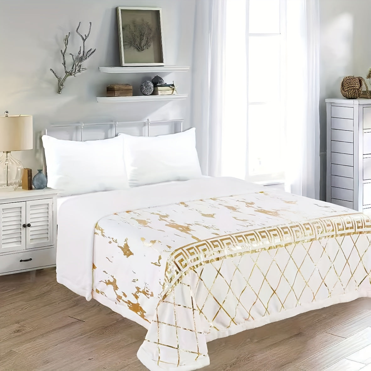 Coperta in Tessuto Sherpa - Realizzata in caldo tessuto dorato