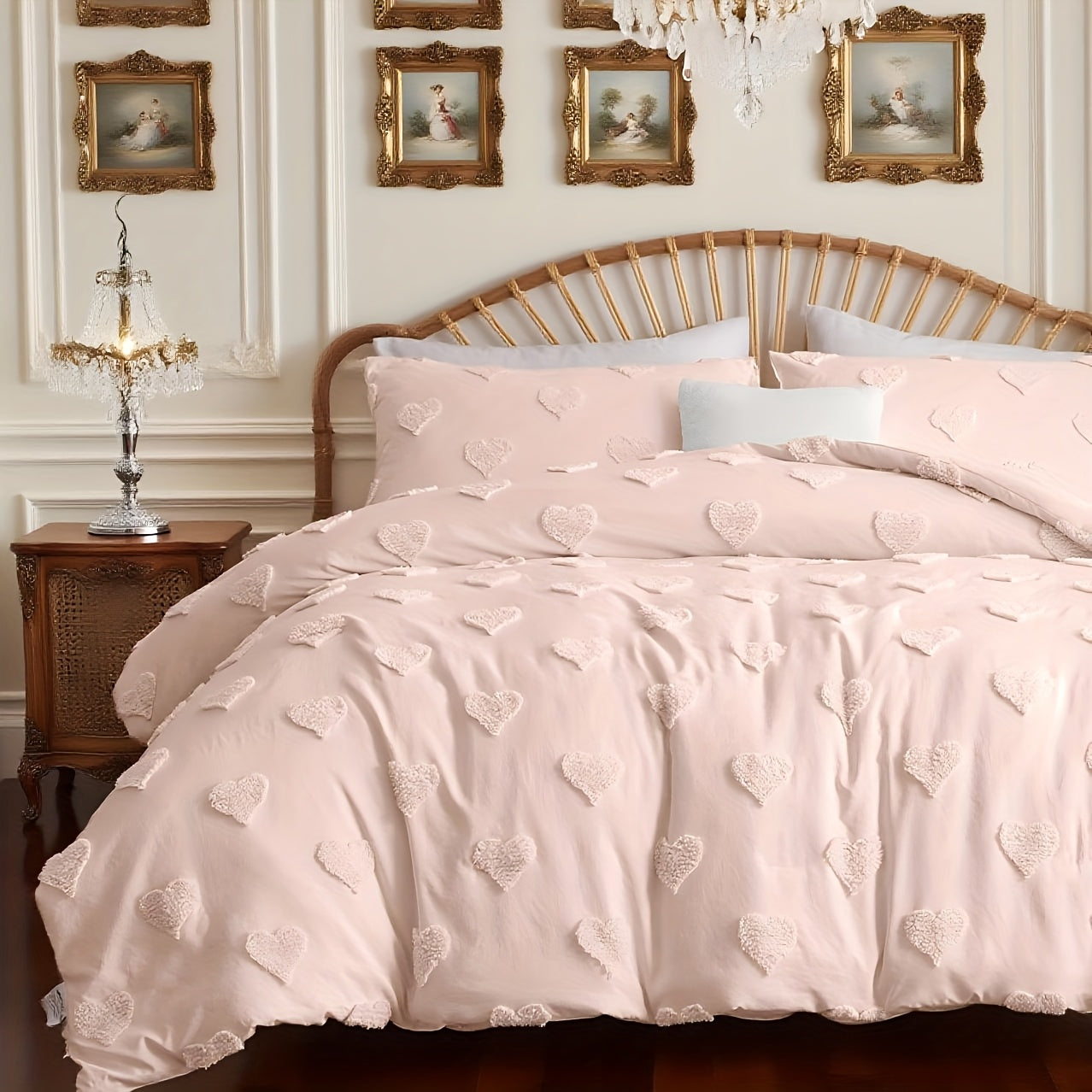 Set Copripiumino + federe Cuoricini - Trapuntato