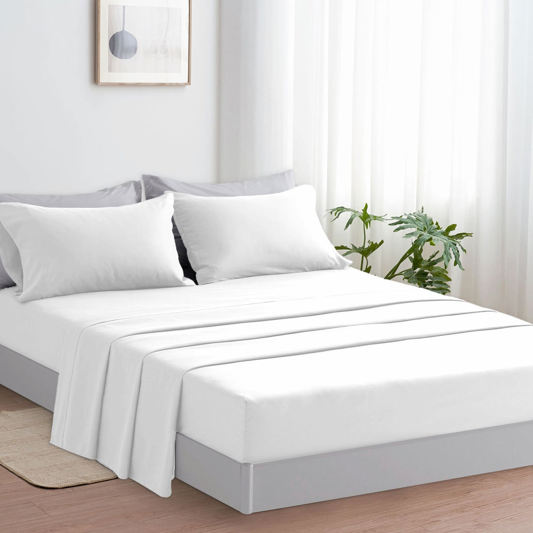 Completo Lenzuola 3/4 Pezzi in Microfibra - Lenzuolo con Angoli