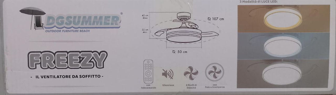 Ventilatore da Soffitto con Luci LED Integrate e Pale a Scomparsa