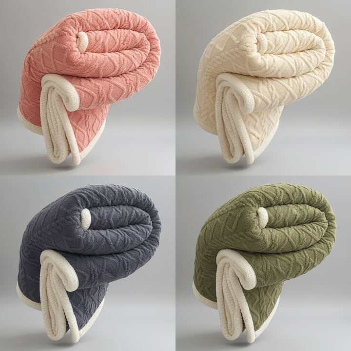 Coperta in pelliccia sintetica con trama jacquard - Ipoallergenica
