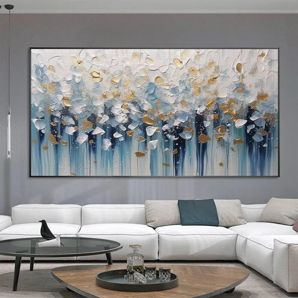 Quadro su tela da parete - Pronto da appendere - Petali d'oro