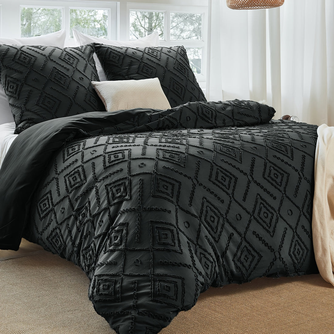 2pcs/3pcs Bohemian Jacquard Duvet Cover Pillowcase Soft, Skin friendly, Comfortable, Breathable, Machine Washable Zipper Closure Four Seasons Universal Simple Luxury Suitable for Bedrooms, Rooms, Hotels, etc. Duvet Set