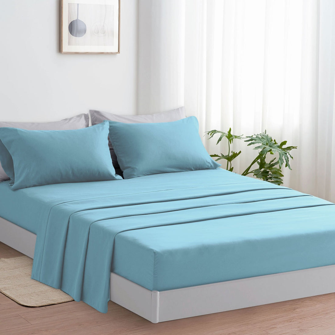 Completo Lenzuola 3/4 Pezzi in Microfibra - Lenzuolo con Angoli