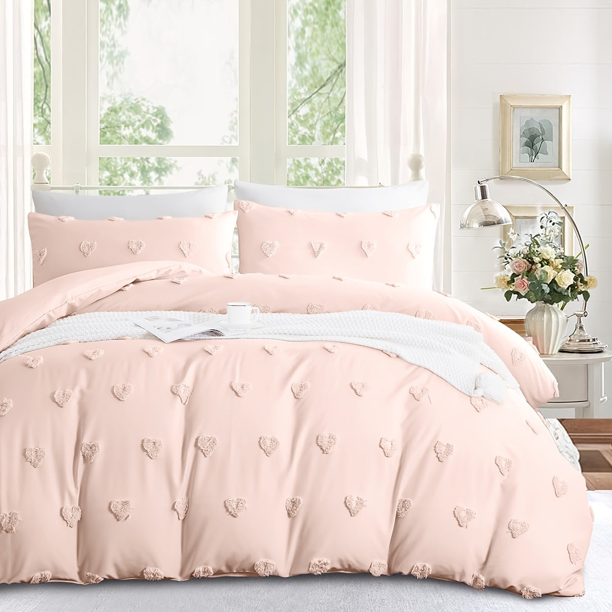 Set Copripiumino + federe Cuoricini - Trapuntato