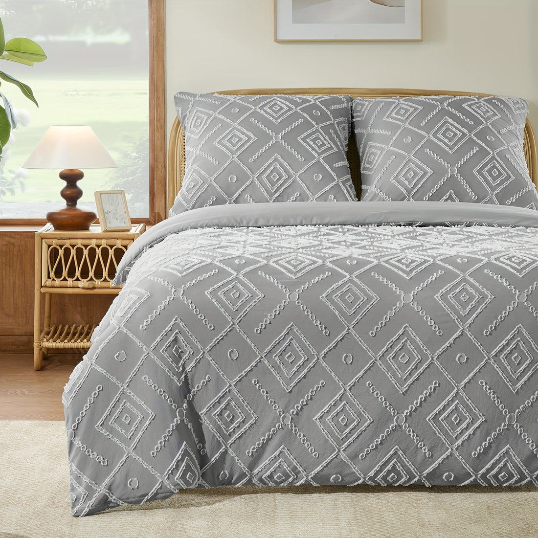 2pcs/3pcs Bohemian Jacquard Duvet Cover Pillowcase Soft, Skin friendly, Comfortable, Breathable, Machine Washable Zipper Closure Four Seasons Universal Simple Luxury Suitable for Bedrooms, Rooms, Hotels, etc. Duvet Set