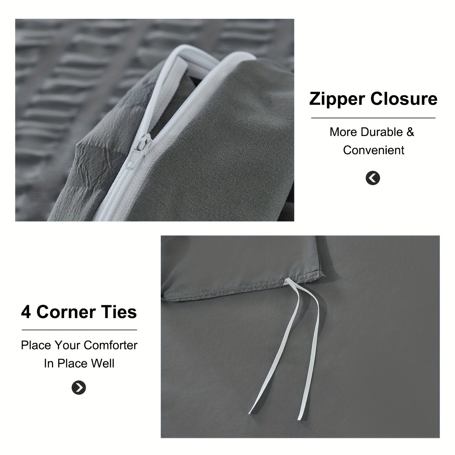 Set Copripiumino e federa con righe in rilievo in garza di schiuma