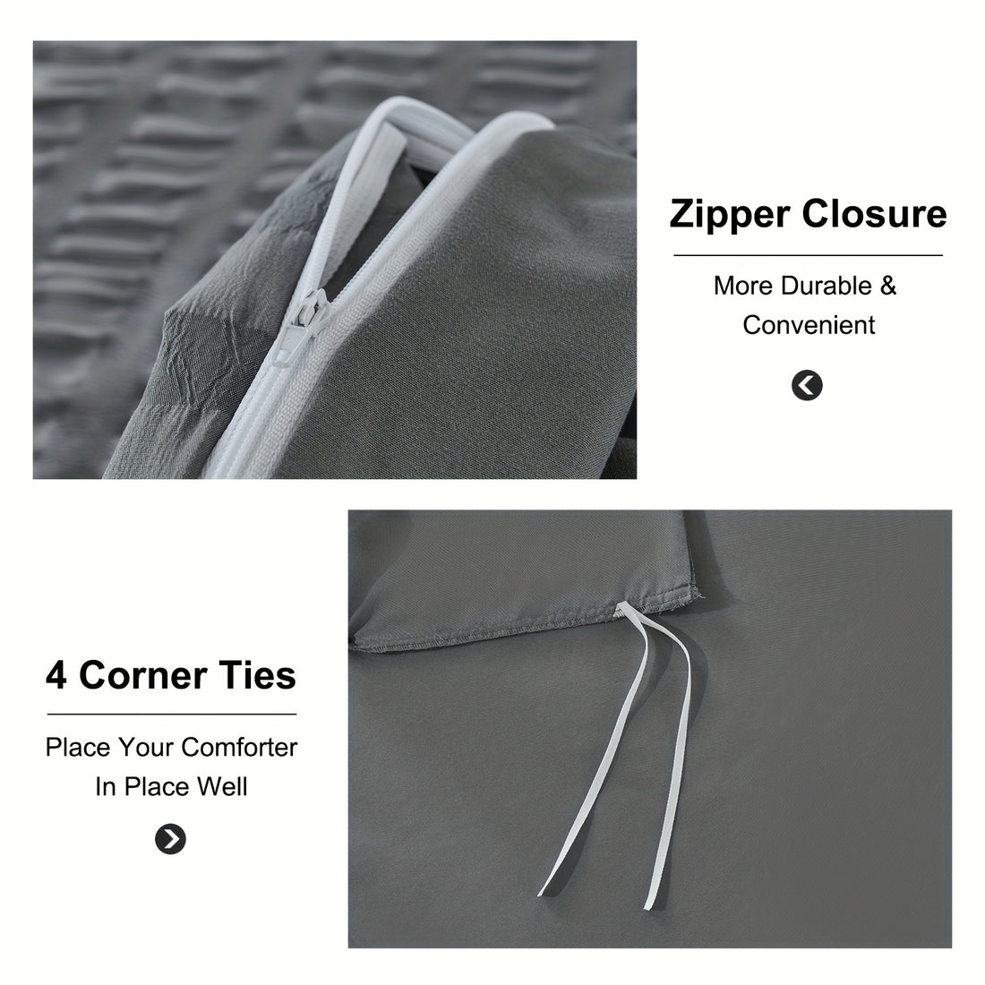 Set Copripiumino e federa con righe in rilievo in garza di schiuma