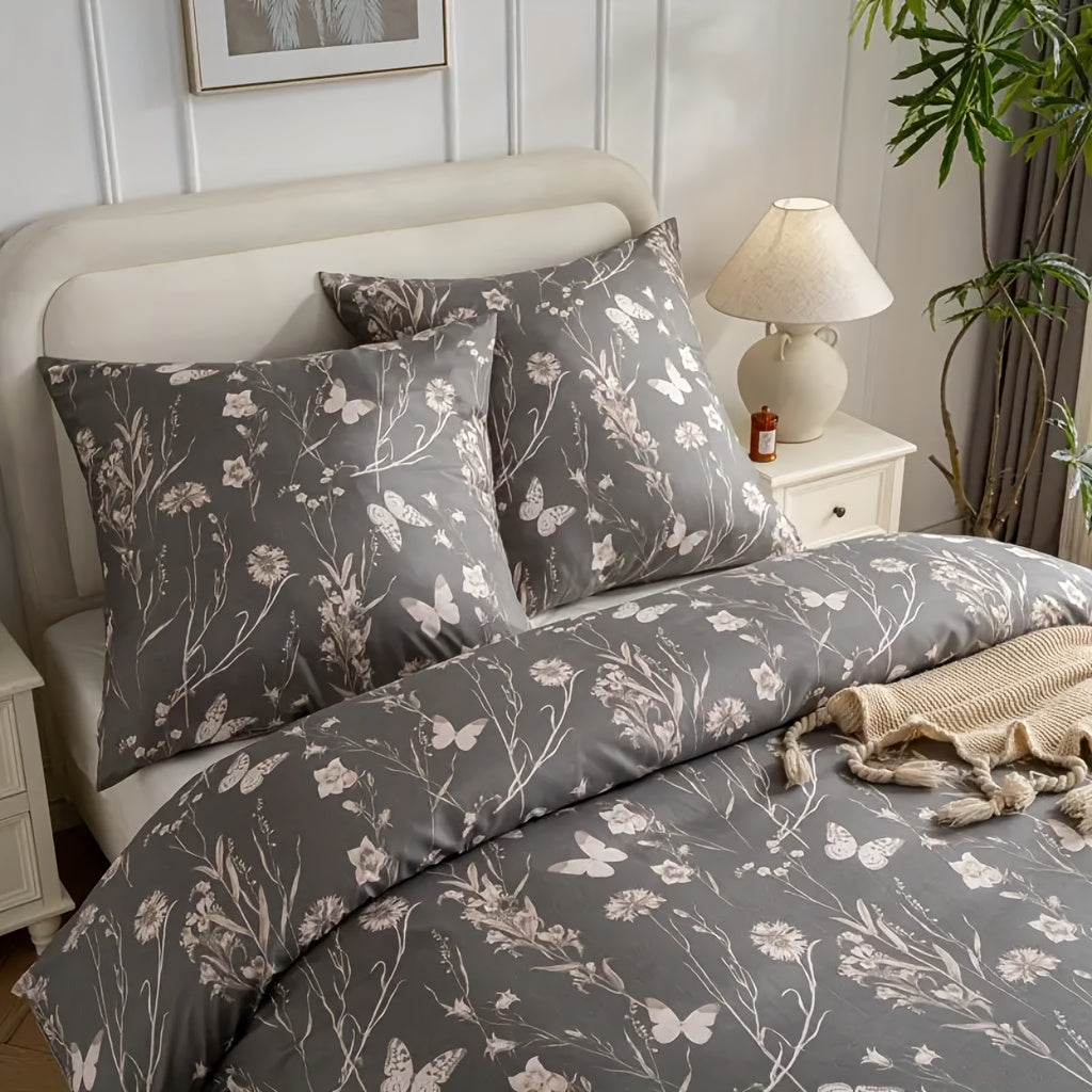 2/3pcs Modern Geometric Print Duvet Cover Set - Soft, Comfortable, Machine Washable, Zipper Closure, Premium Microfiber, All-Season Use, Black & White Design, Includes 1 Duvet Cover and 2 Pillowcases, Bedding Accessories | Mo