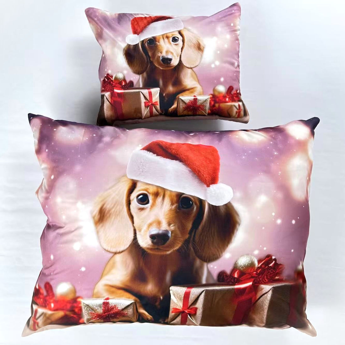 Christmas Dog-Themed 3-Piece Bedding Set, Dog Christmas Bedding Cover, Christmas Animal Print Bedding, Festive Dog Bedding Set, Christmas Dog Duvet Cover, Christmas Dachshund Bedding, Funny Dog Christmas Bedding, Christmas Pe