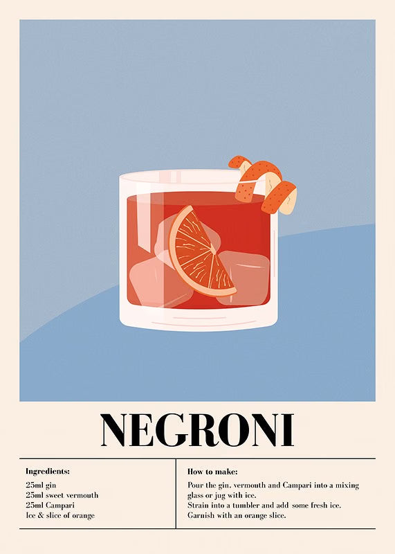 Poster da Arredo su Carta Premium - Cocktail Negroni
