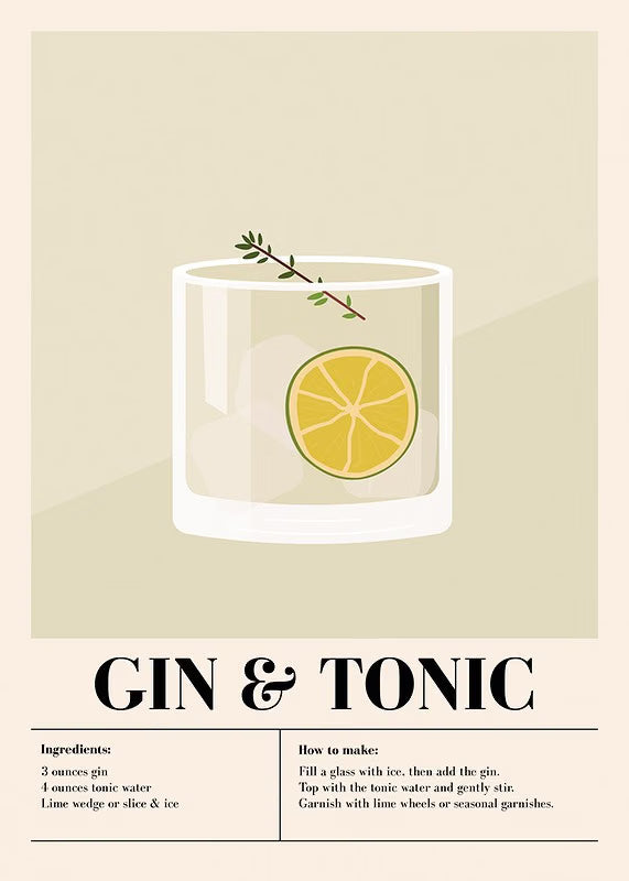 Poster da Arredo su Carta Premium - Cocktail Gin Tonic