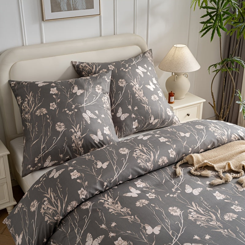 Set copripiumino con stampa floreale - traspirante copripiumino + federa