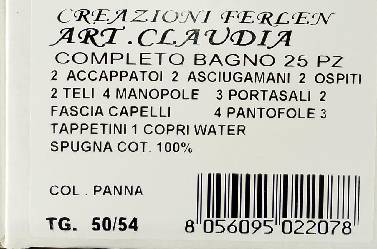 Completo Bagno 25 Pezzi Ricamato e con Balza in Macramè