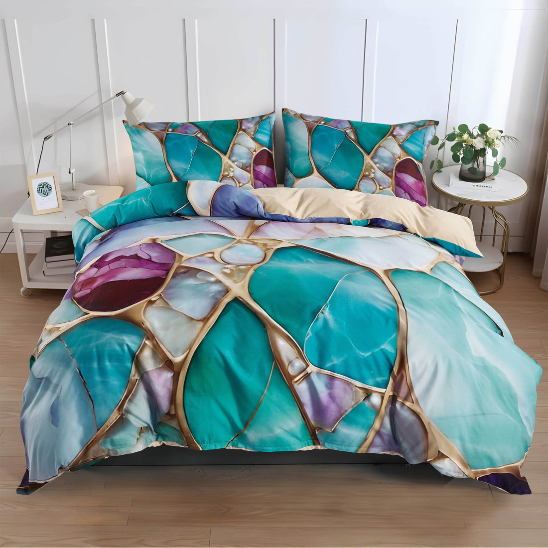 Set Blu Zaffiro 2/3 pezzi - 1 copripiumino + 1/2 federe