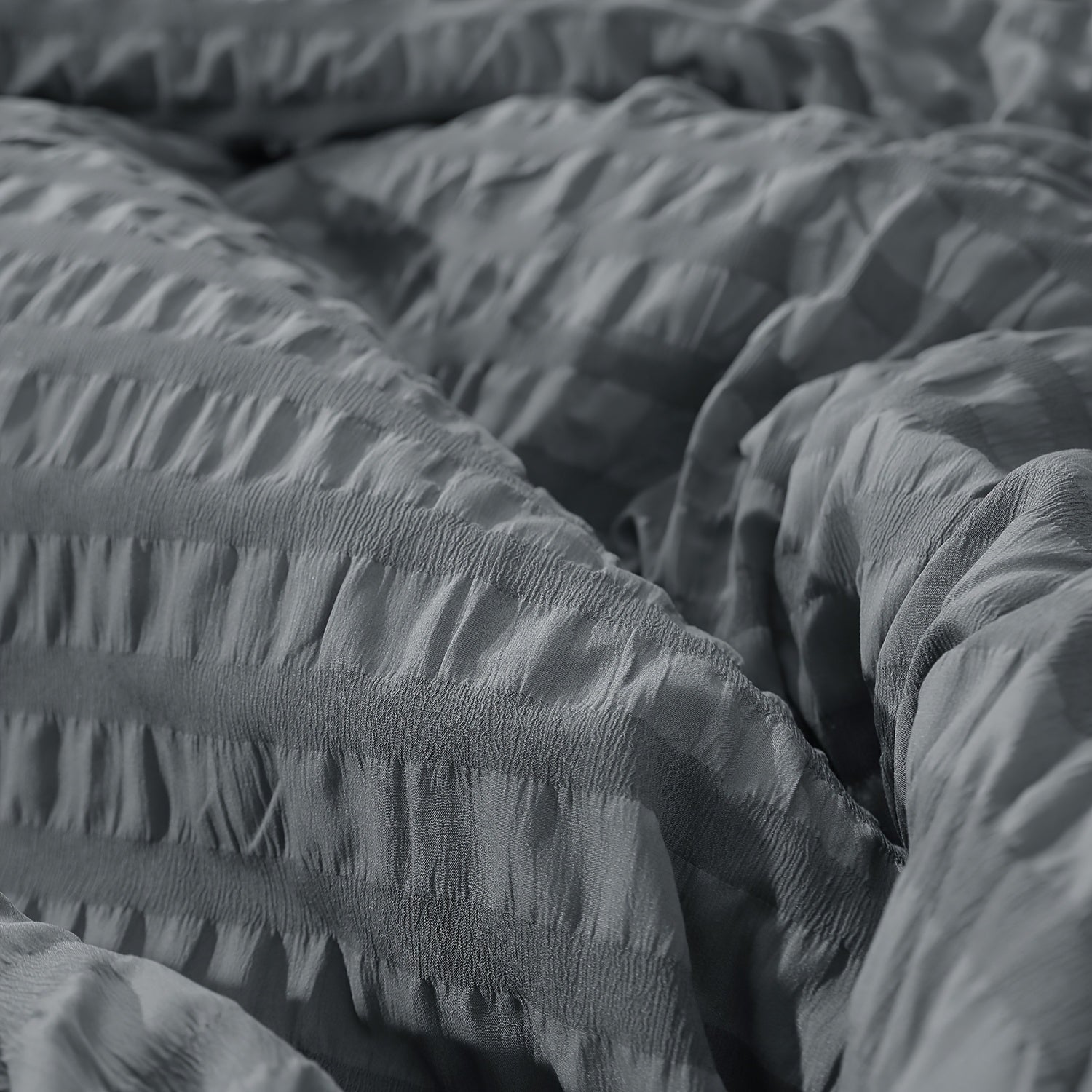 Set Copripiumino e federa con righe in rilievo in garza di schiuma