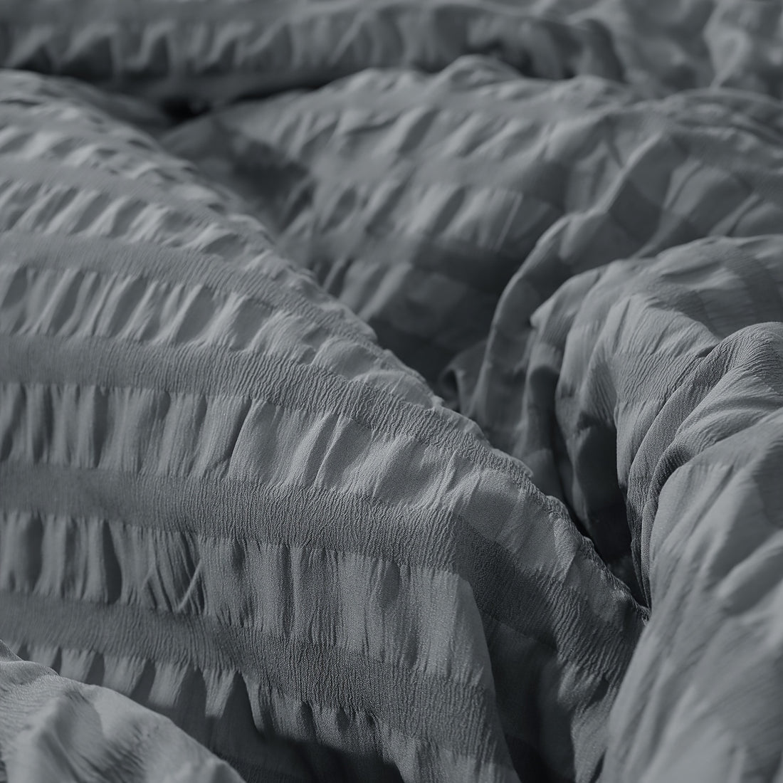 Set Copripiumino e federa con righe in rilievo in garza di schiuma