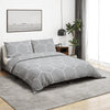 1 Duvet Cover + 2 Pillowcases Gray Bedspread Set - Heavy-Duty King/Queen Size Bed 260x220cm, Soft All-Season Bedding with Zipper Closure, Modern Grey & White Hexagon Pattern, Machine Washable & s Bedrooms
