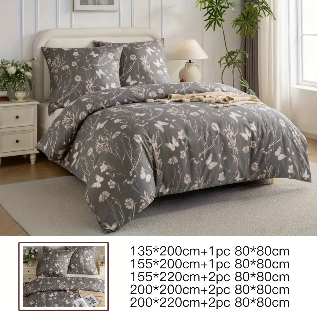 2/3pcs Modern Geometric Print Duvet Cover Set - Soft, Comfortable, Machine Washable, Zipper Closure, Premium Microfiber, All-Season Use, Black & White Design, Includes 1 Duvet Cover and 2 Pillowcases, Bedding Accessories | Mo