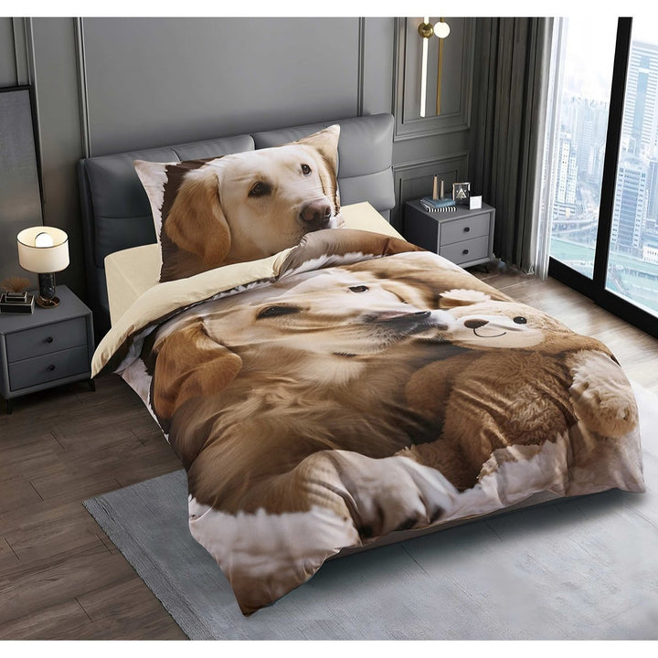 2pcs Cute Animal Print Dogs Comforter Set, Soft and Comfortable Suitable for Home and Room Decoration, Suitable for All Seasons (1 Quilt+1 Pillow Cases Without Core)
