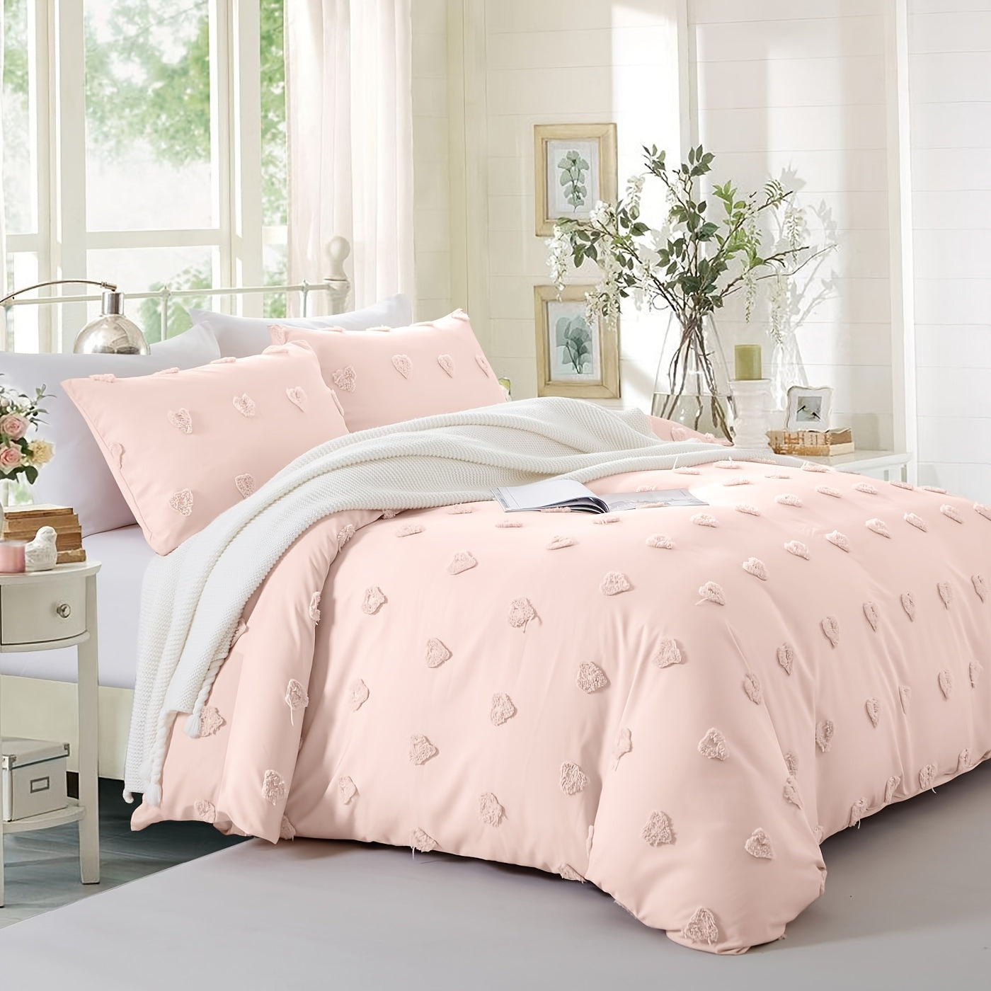 Set Copripiumino + federe Cuoricini - Trapuntato