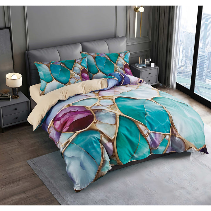 Set Blu Zaffiro 2/3 pezzi - 1 copripiumino + 1/2 federe