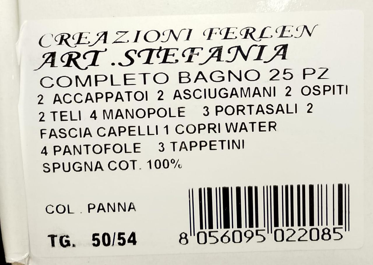 Completo Bagno 25 Pezzi Ricamato e con Balza in Macramè
