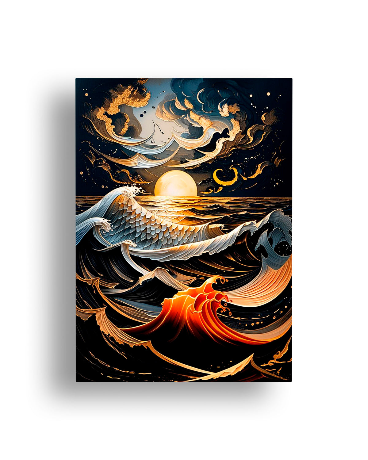 Quadro su tela da parete - Pronto da appendere - Mare in Fiamme