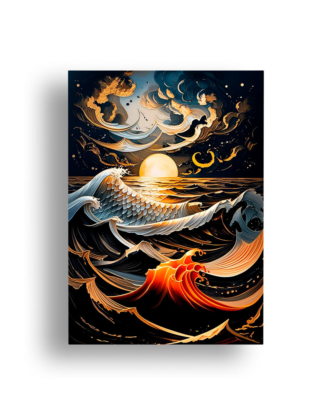 Quadro su tela da parete - Pronto da appendere - Mare in Fiamme