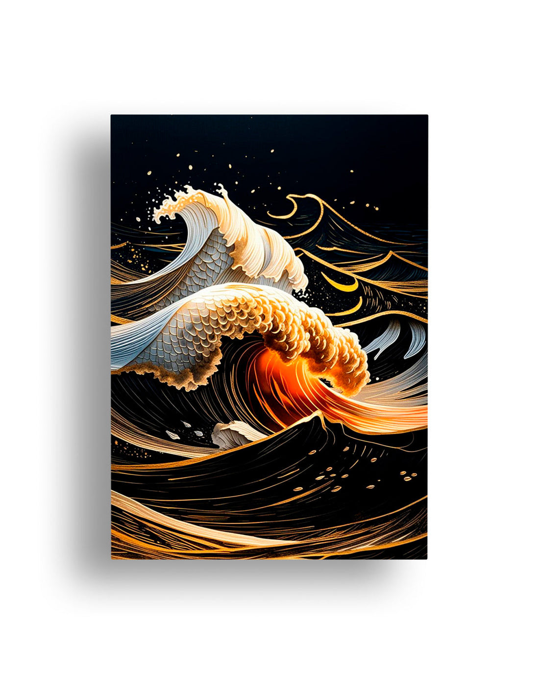 Quadro su tela da parete - Pronto da appendere - Golden Waves