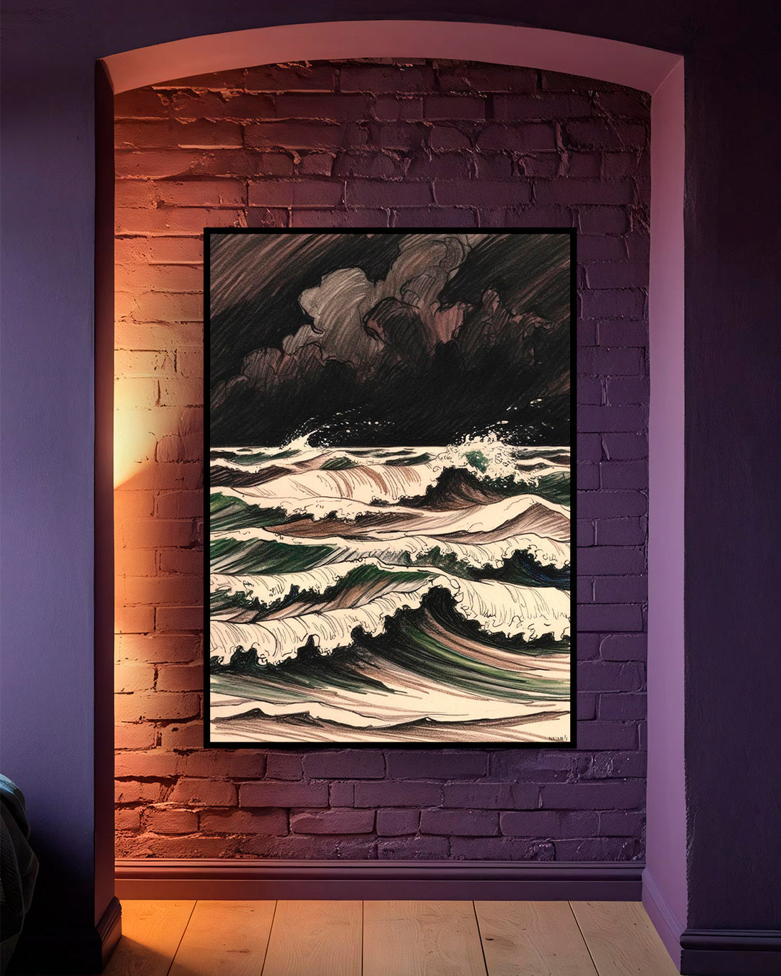 Quadro su tela da parete - Pronto da appendere - Mare Nero