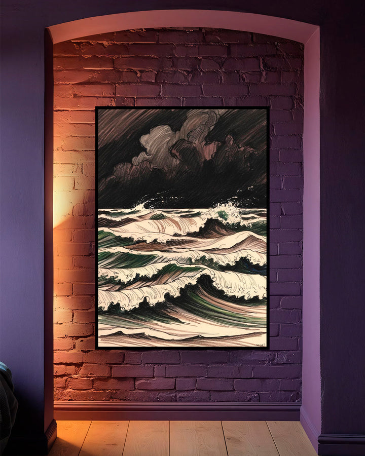 Quadro su tela da parete - Pronto da appendere - Mare Nero