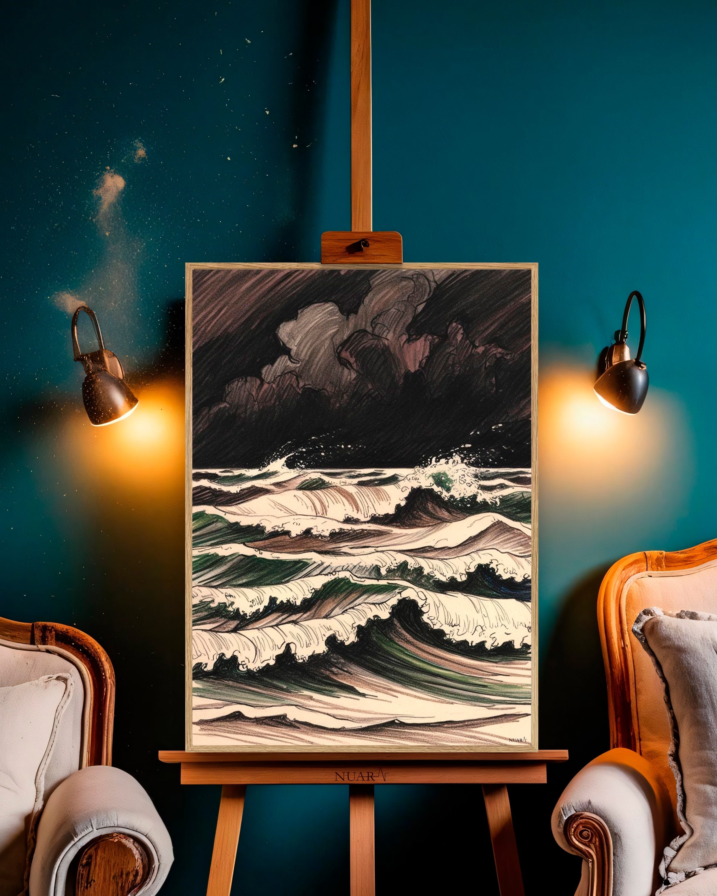 Quadro su tela da parete - Pronto da appendere - Mare Nero