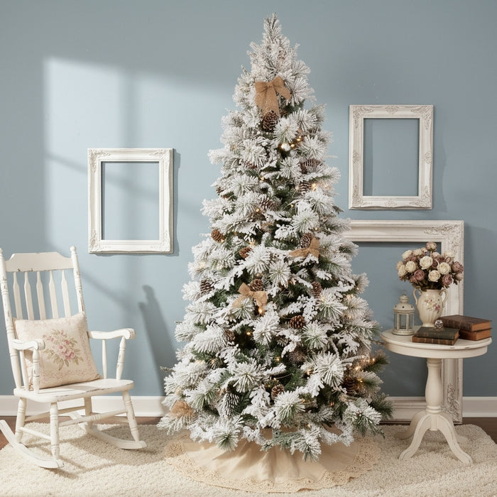 Albero di Natale innevato con pigne - Chamonix