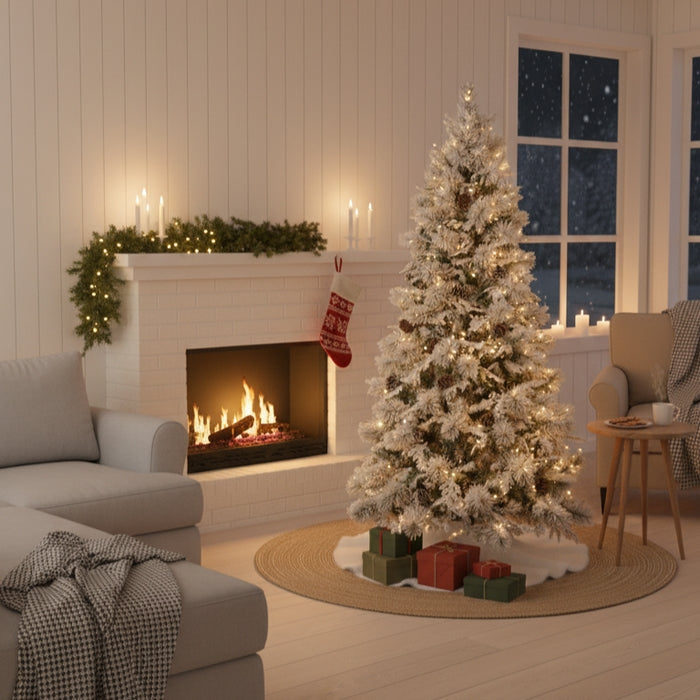 Albero di Natale innevato con pigne - Chamonix