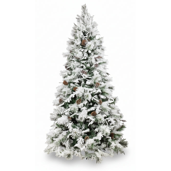 Albero di Natale innevato con pigne - Chamonix