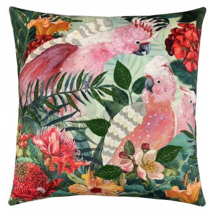 Cuscino in velluto con ricami in rilievo 45x45 cm - Natura