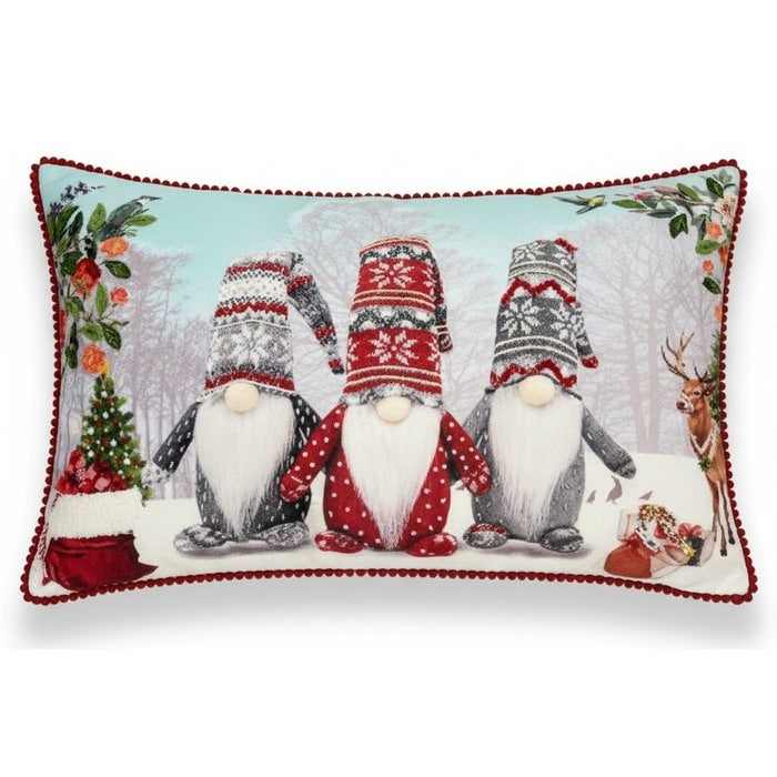 Cuscino in velluto con ricami in rilievo 30x50 cm - Gnomi