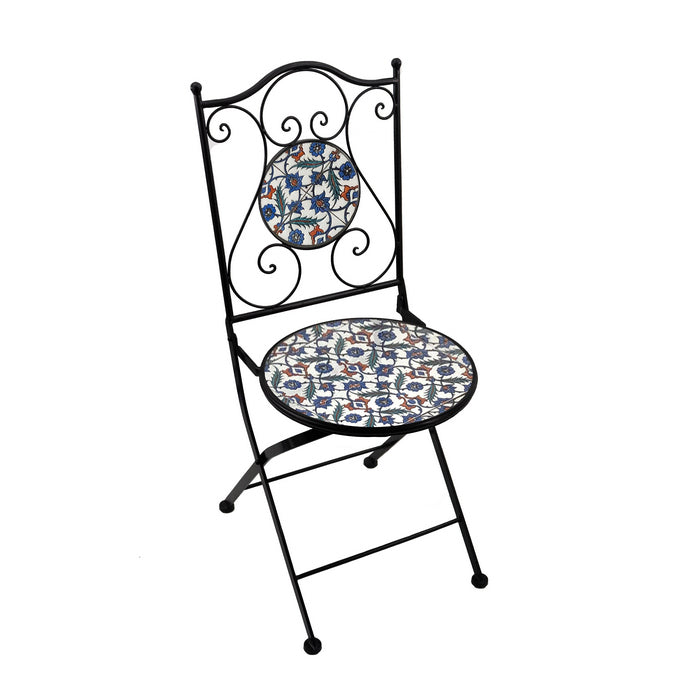 Sedia pieghevole in metallo con mosaico - Elba