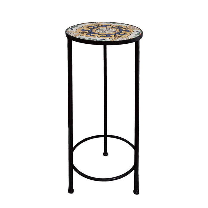 Supporto rotondo per piante con mosaico - Caltagirone