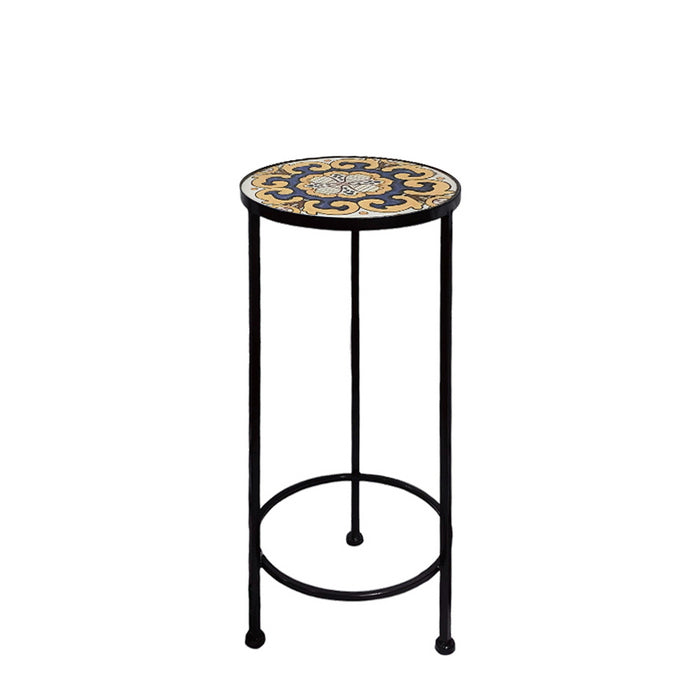 Supporto rotondo per piante con mosaico - Caltagirone