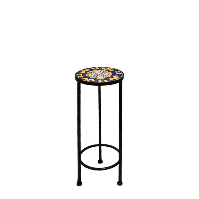 Supporto rotondo per piante con mosaico - Caltagirone