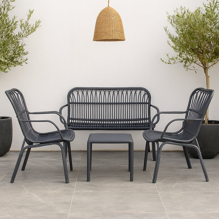 Divano da giardino in polipropilene effetto rattan - Meridiana