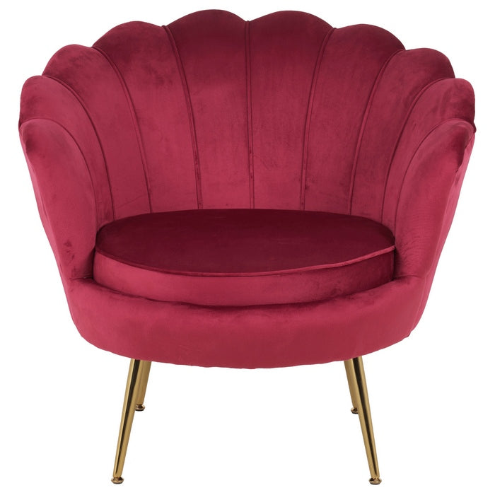 Set poltrona e pouf in velluto con gambe in metallo cromato oro