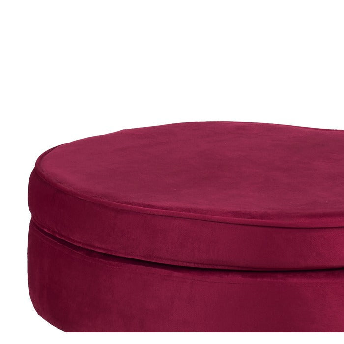 Set poltrona e pouf in velluto con gambe in metallo cromato oro
