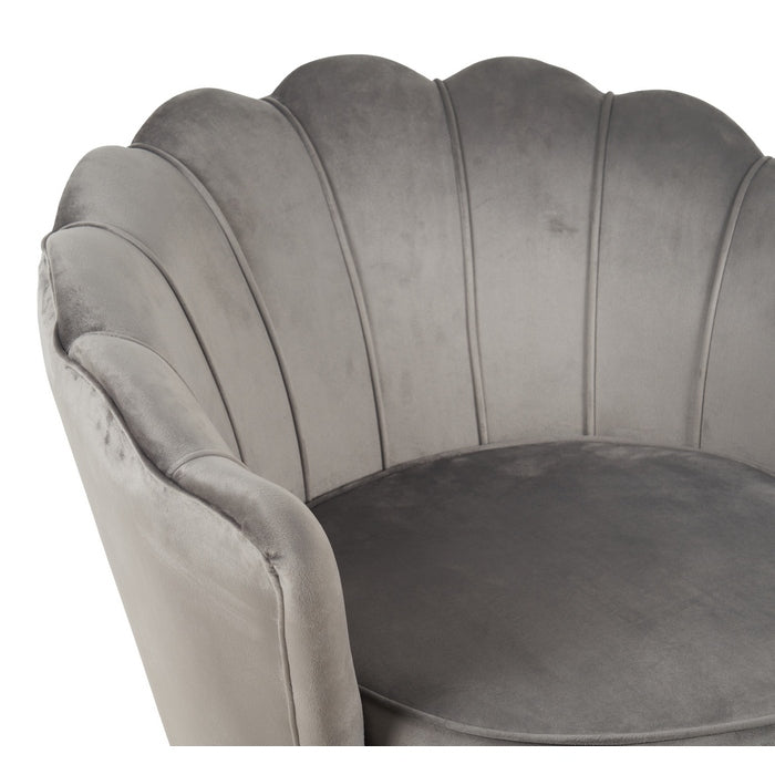 Set poltrona e pouf in velluto con gambe in metallo cromato oro