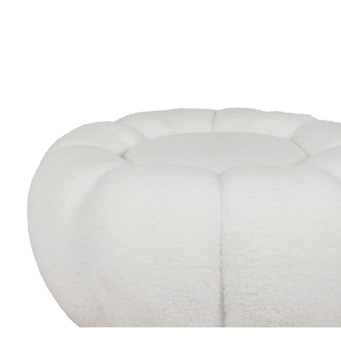 Set poltrona girevole con pouf poggiapiedi in tessuto bouclè - Nuvola
