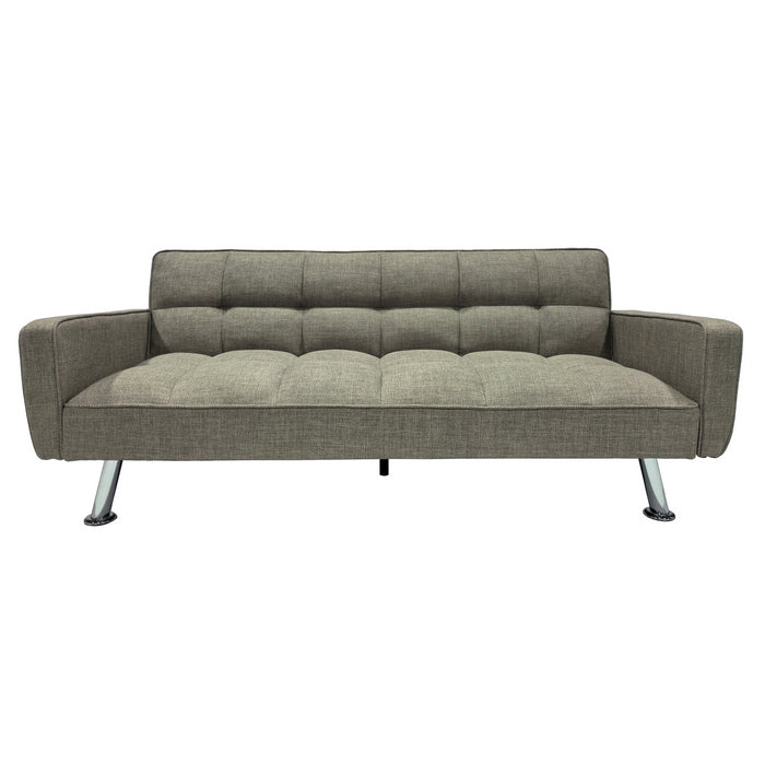 Divano letto in tessuto con gambe in metallo cromato - Nova